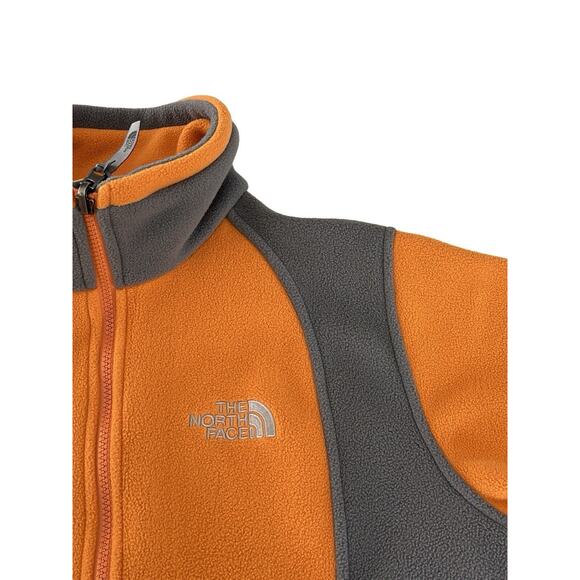 The North Face Fleece Jacket Womens Size M Orange & Gray Full Zip Midlayer - Picture 3 of 8